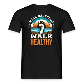 Barefood Lifestlye Ntural Foot Health Foot - Männer T-Shirt - Schwarz - Vorne - AI Model Male 178 light (178cm)