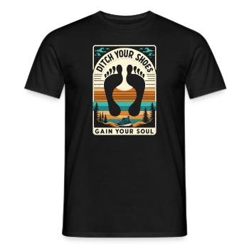 Barefood Lifestylee Ntural Foot Health Foot - Men's T-Shirt - black - Front - AI Model Male 178 light (178cm)