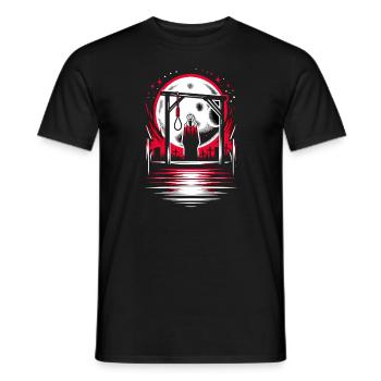 Cowboy Barn Bull Rider Rodeo Country Western - Men's T-Shirt - black - Front - AI Model Male 178 light (178cm)
