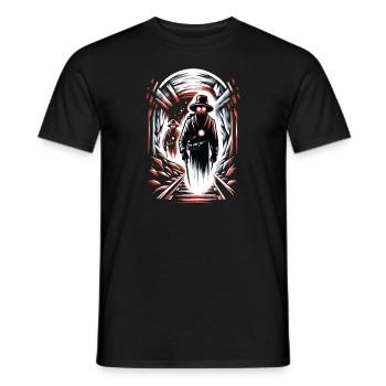 Cowboy Barn Bull Rider Rodeo Country Western - Men's T-Shirt - black - Front - AI Model Male 178 light (178cm)