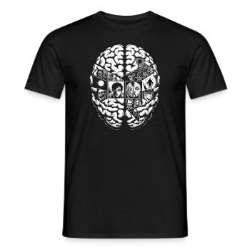 Psychological Horror psychiatric suspense - Men's T-Shirt - black - Front - AI Model Male 178 light (178cm)