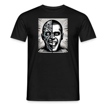 Psychological Horror psychiatric suspense - Men's T-Shirt - black - Front - AI Model Male 178 light (178cm)