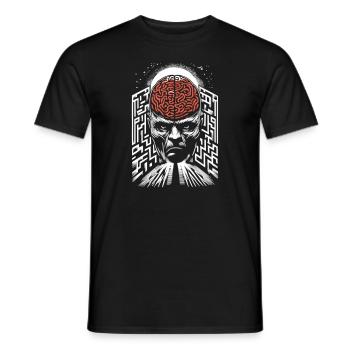 Psychological Horror psychiatric suspense - Men's T-Shirt - black - Front - AI Model Male 178 light (178cm)