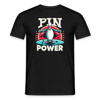 Funny bowling team bowler strike bowling club - Men's T-Shirt - black - Front - AI Model Male 178 light (178cm)