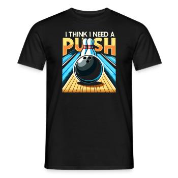 Funny bowling team bowler strike bowling club - Men's T-Shirt - black - Front - AI Model Male 178 light (178cm)