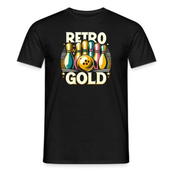 Funny bowling team bowler strike bowling club - Men's T-Shirt - black - Front - AI Model Male 178 light (178cm)