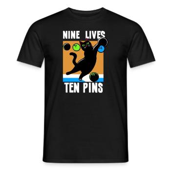 Funny bowling-team-bowler-strike-bowling-club - Men's T-Shirt - black - Front - AI Model Male 178 light (178cm)