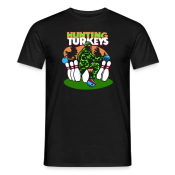 Funny bowling team bowler strike bowling club - Men's T-Shirt - black - Front - AI Model Male 178 light (178cm)