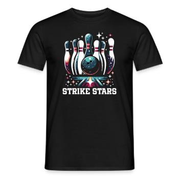 Funny bowling team bowler strike bowling club - Men's T-Shirt - black - Front - AI Model Male 178 light (178cm)