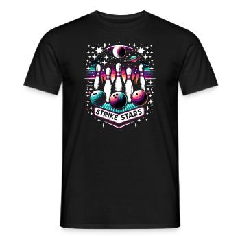 Funny bowling team bowler strike bowling club - Men's T-Shirt - black - Front - AI Model Male 178 light (178cm)