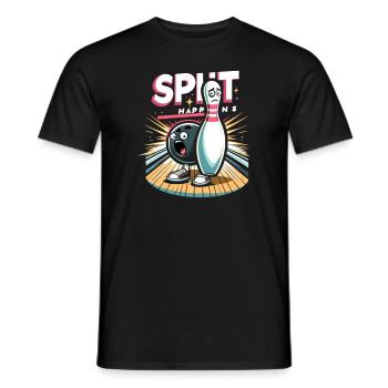 Funny bowling team bowler strike bowling club - Men's T-Shirt - black - Front - AI Model Male 178 light (178cm)