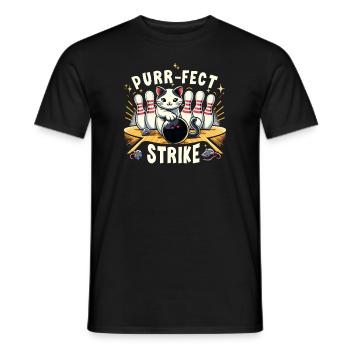 Funny bowling team bowler strike bowling club - Men's T-Shirt - black - Front - AI Model Male 178 light (178cm)
