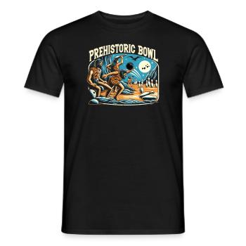 Funny bowling team bowler strike bowling club - Men's T-Shirt - black - Front - AI Model Male 178 light (178cm)