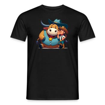 Rodeo Bull Riding Livestock Show Farmer Cattle - Männer T-Shirt - Schwarz - Vorne - AI Model Male 178 light (178cm)