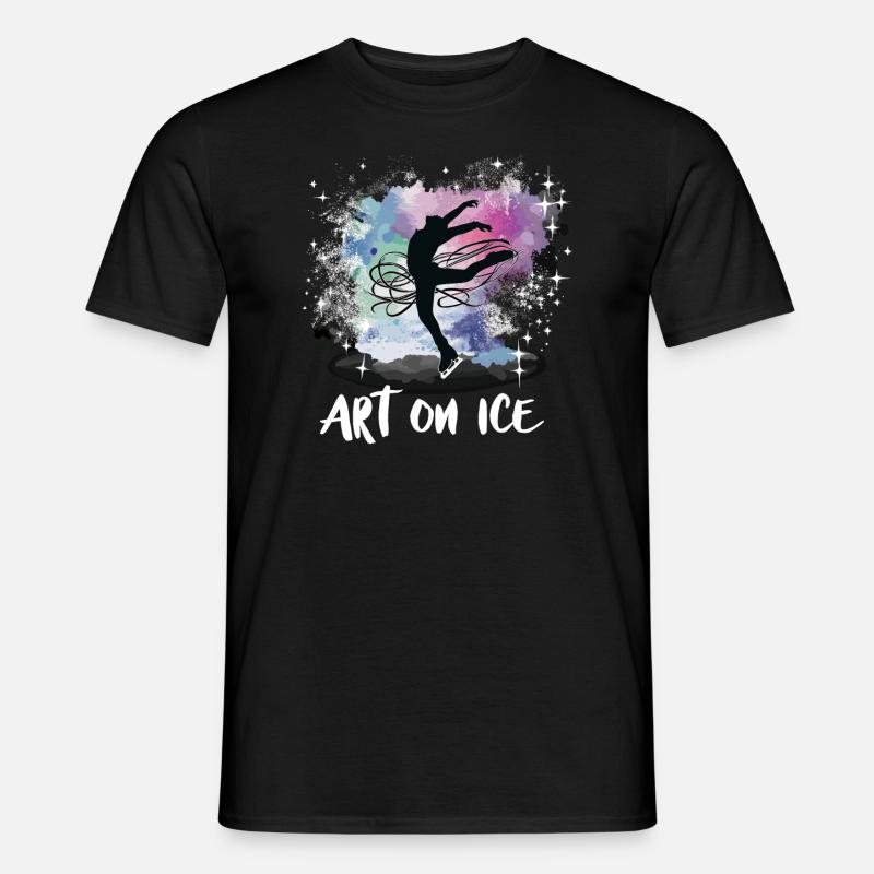Eislaufen Schlittschuhläufer - Männer T-Shirt - Schwarz