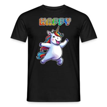 Tanzendes Einhorn Happy - Männer T-Shirt - Schwarz - Vorne - AI Model Male 178 light (178cm)