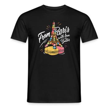 Macaron lovers French macarons - Men's T-Shirt - black - Front - AI Model Male 178 light (178cm)