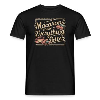 Macaron-liebhaber Französische Macarons - Männer T-Shirt - Schwarz - Vorne - AI Model Male 178 light (178cm)