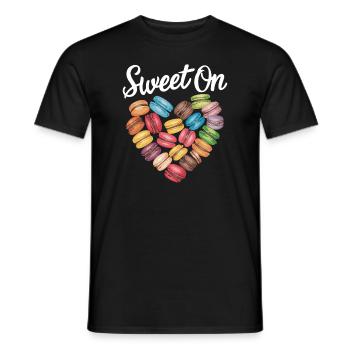 Macaron lovers French macarons - Men's T-Shirt - black - Front - AI Model Male 178 light (178cm)