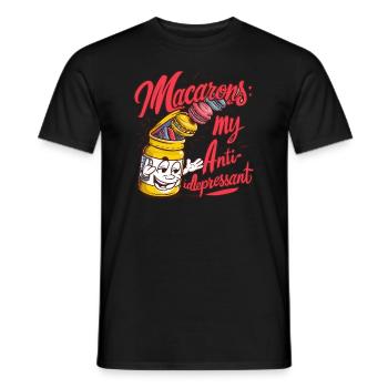 Macaron lovers French macarons - Men's T-Shirt - black - Front - AI Model Male 178 light (178cm)