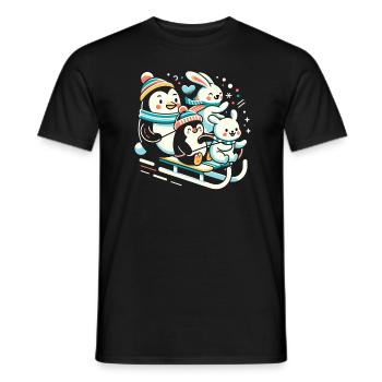 Sledding Snow Sled Winter Sport Winter Outdood - Männer T-Shirt - Schwarz - Vorne - AI Model Male 178 light (178cm)
