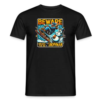 Luge Neige Luge Sport d’hiver Winter Outdood - T-shirt homme - noir - Devant - AI Model Male 178 light (178cm)