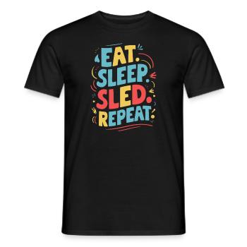 Luge Neige Luge Sport d’hiver Winter Outdood - T-shirt homme - noir - Devant - AI Model Male 178 light (178cm)