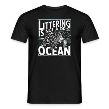 Anti-littering No Environmental Waste Recycle - Men's T-Shirt - black - Front - AI Model Male 178 light (178cm)