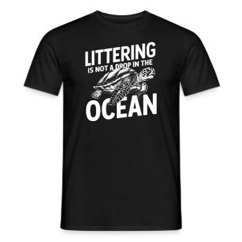 Anti-littering No Environmental Waste Recycle - Men's T-Shirt - black - Front - AI Model Male 178 light (178cm)