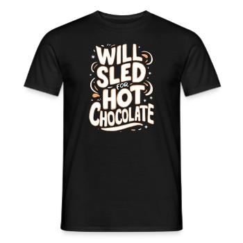 Luge Neige Luge Sport d’hiver Winter Outdood - T-shirt homme - noir - Devant - AI Model Male 178 light (178cm)