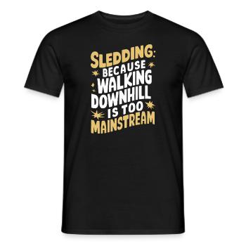 Sledding Snow Sled Winter Sport Winter Outdood - Männer T-Shirt - Schwarz - Vorne - AI Model Male 178 light (178cm)