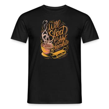 Luge Neige Luge Sport d’hiver Winter Outdood - T-shirt homme - noir - Devant - AI Model Male 178 light (178cm)