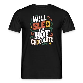 Luge Neige Luge Sport d’hiver Winter Outdood - T-shirt homme - noir - Devant - AI Model Male 178 light (178cm)