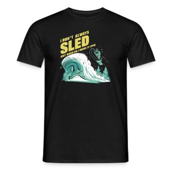 Luge Neige Luge Sport d’hiver Winter Outdood - T-shirt homme - noir - Devant - AI Model Male 178 light (178cm)