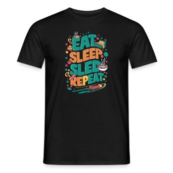 Luge Neige Luge Sport d’hiver Winter Outdood - T-shirt homme - noir - Devant - AI Model Male 178 light (178cm)