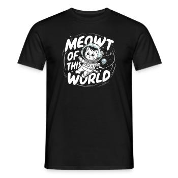 Katze Astronaut Astronomie Äußeres Sonnensystem - Männer T-Shirt - Schwarz - Vorne - AI Model Male 178 light (178cm)