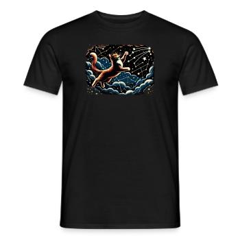 Katze Astronaut Astronomie Äußeres Sonnensystem - Männer T-Shirt - Schwarz - Vorne - AI Model Male 178 light (178cm)