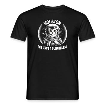 Katze Astronaut Astronomie Äußeres Sonnensystem - Männer T-Shirt - Schwarz - Vorne - AI Model Male 178 light (178cm)