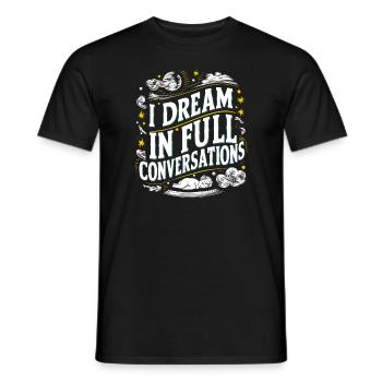 Sprechen Im Schlaf, Somniloquy, Sprechen Im - Männer T-Shirt - Schwarz - Vorne - AI Model Male 178 light (178cm)