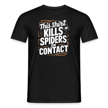 Funny Arachnophobia Awareness, Spider Phobia - Men's T-Shirt - black - Front - AI Model Male 178 light (178cm)