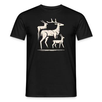 Pétroglyphe Art rupestre ancien Rock dessin indien - T-shirt homme - noir - Devant - AI Model Male 178 light (178cm)
