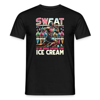 Bodybuilding, Powerlifting, Weightlifting, Fitness - Men's T-Shirt - black - Front - AI Model Male 178 light (178cm)