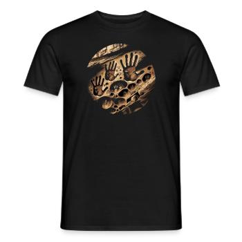 Pétroglyphe Art rupestre ancien Rock dessin indien - T-shirt homme - noir - Devant - AI Model Male 178 light (178cm)