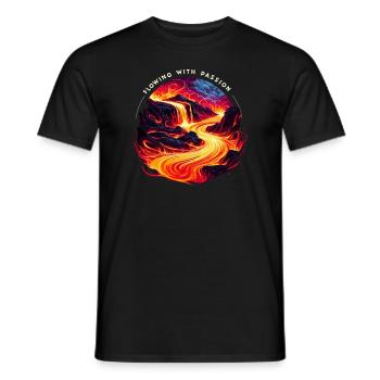 Drôle de volcan lave géologie roche chasse géologue - T-shirt homme - noir - Devant - AI Model Male 178 light (178cm)