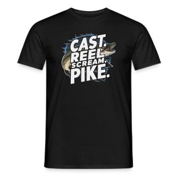 Northern Pike Fisherman Pike Fishing Rod Pike Fish - Men's T-Shirt - black - Front - AI Model Male 178 light (178cm)