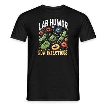 Microbiologiste Microbiologie Laboratoire Biologie des staphylocoques - T-shirt homme - noir - Devant - AI Model Male 178 light (178cm)