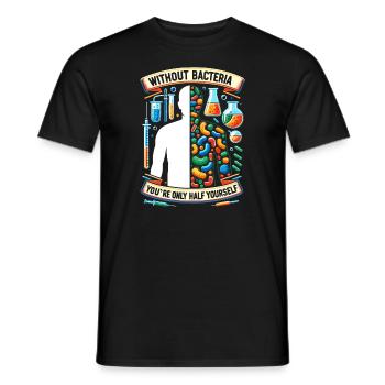 Microbiologiste Microbiologie Laboratoire Biologie des staphylocoques - T-shirt homme - noir - Devant - AI Model Male 178 light (178cm)