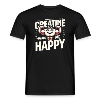 Musculation, Powerlifting, Haltération, Fitness - T-shirt homme - noir - Devant - AI Model Male 178 light (178cm)