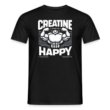 Musculation, Powerlifting, Haltération, Fitness - T-shirt homme - noir - Devant - AI Model Male 178 light (178cm)