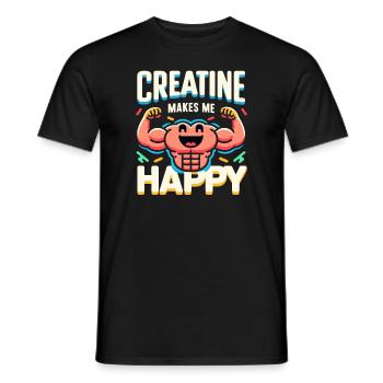Bodybuilding, Powerlifting, Weightlifting, Fitness - Men's T-Shirt - black - Front - AI Model Male 178 light (178cm)